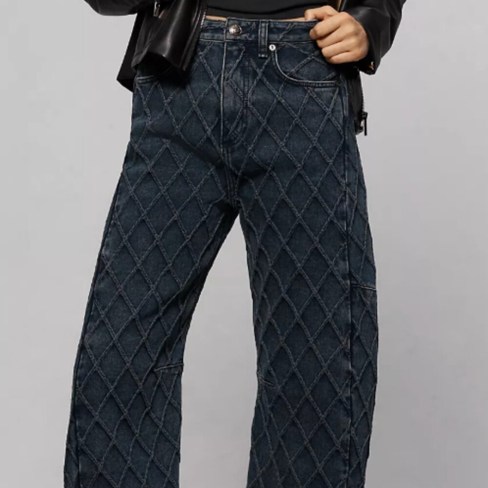 Rag and Bone Charlie High Rise Barrel Jeans in Karina Quilted